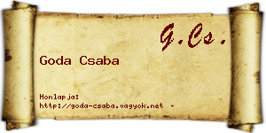 Goda Csaba névjegykártya